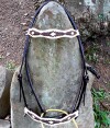 Beautiful, handmade, leather bridle, chocolate and cream color