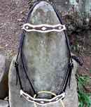 Beautiful, handmade, leather bridle, chocolate and cream color