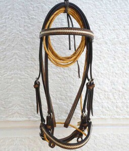 Show or trail bridle, chocolate leather