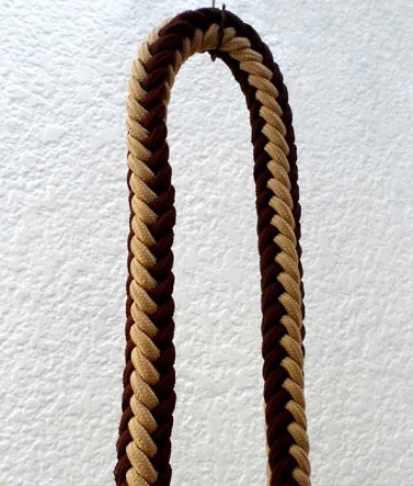 Brown and Tan Colombian braided reins.