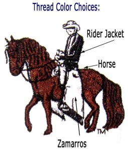 Embroidered Trocha horse and rider