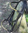 2 Beautiful, handmade bridle with yellow trim Style 0014