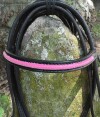 3-Beautiful, handmade bridle with orange trim Style BRI0014-pink