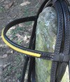 3 Beautiful, handmade bridle with yellow trim Style 0014