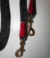 Handmade reins, red black trim AMREIN0019DC
