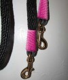Handmade reins, pink trim AMREIN0019DC