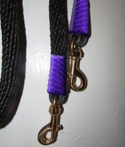 Handmade reins, purple trim AMREIN0019DC