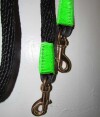 Handmade reins, green trim AMREIN0021