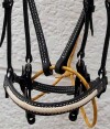 Beautiful handmade brilde with woven head and noseband in your choice of custom colors0024b